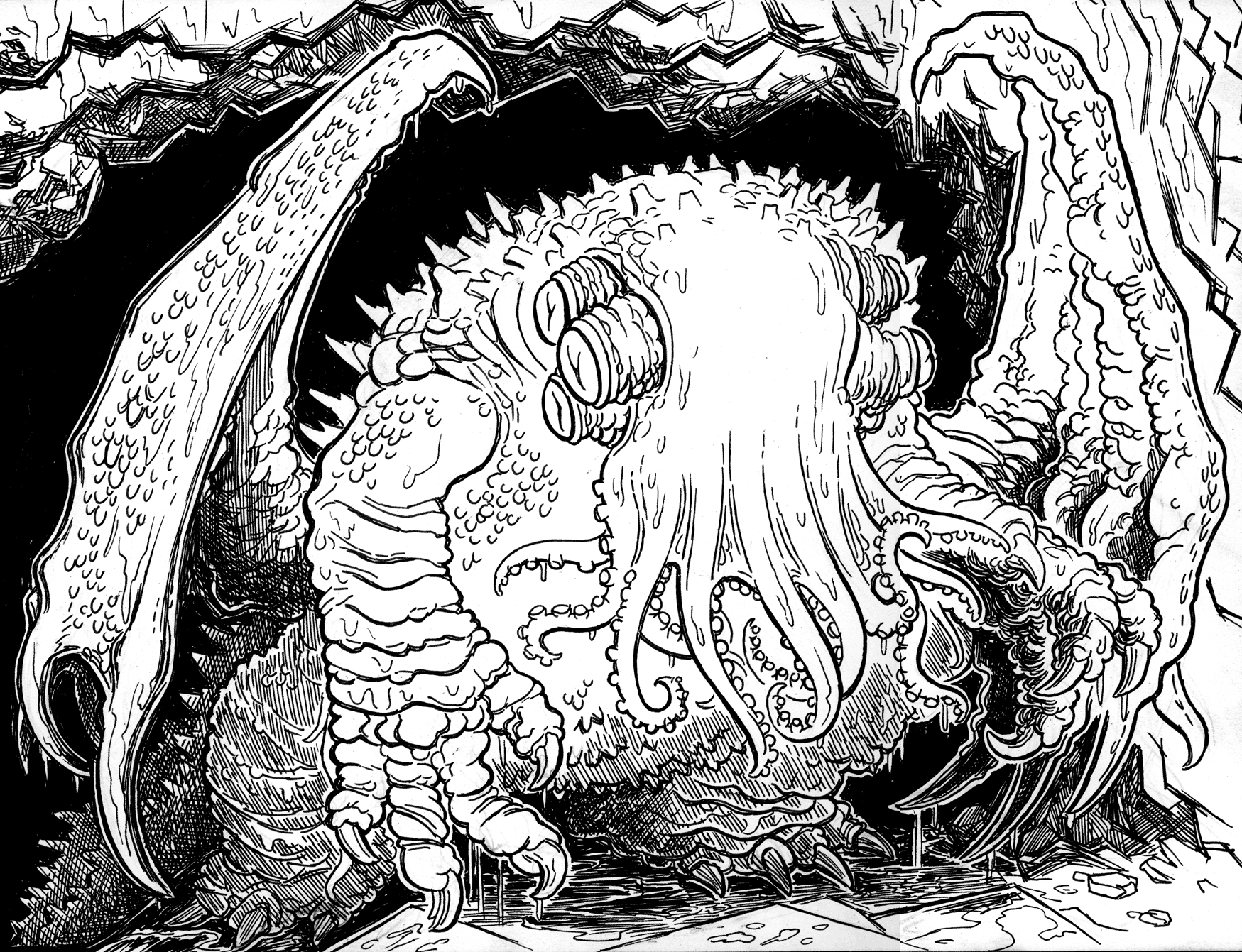 Lovecraft Sketch MWF: Cthulhu