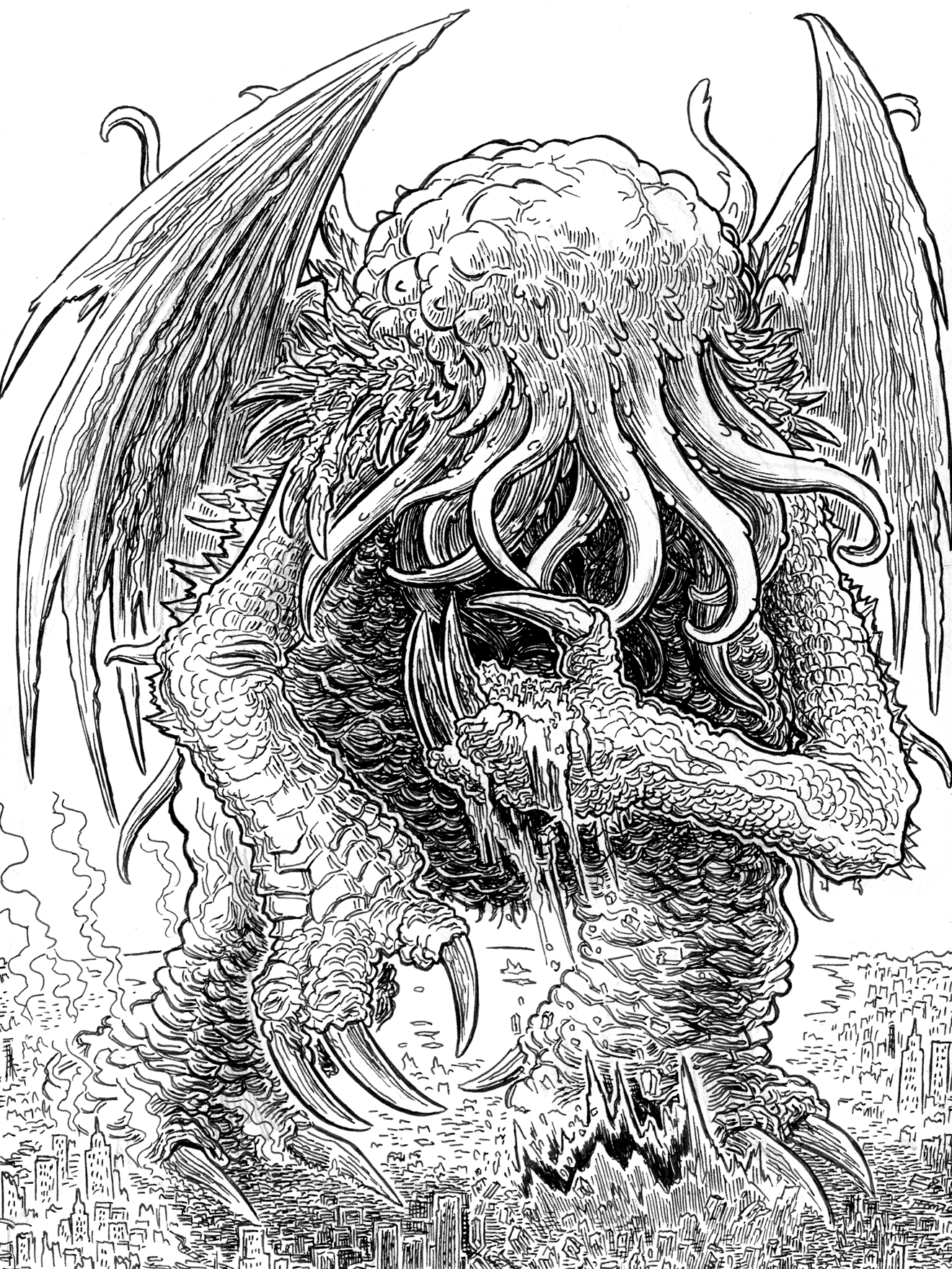 Lovecraft Sketch MWF: Cthulhu #4