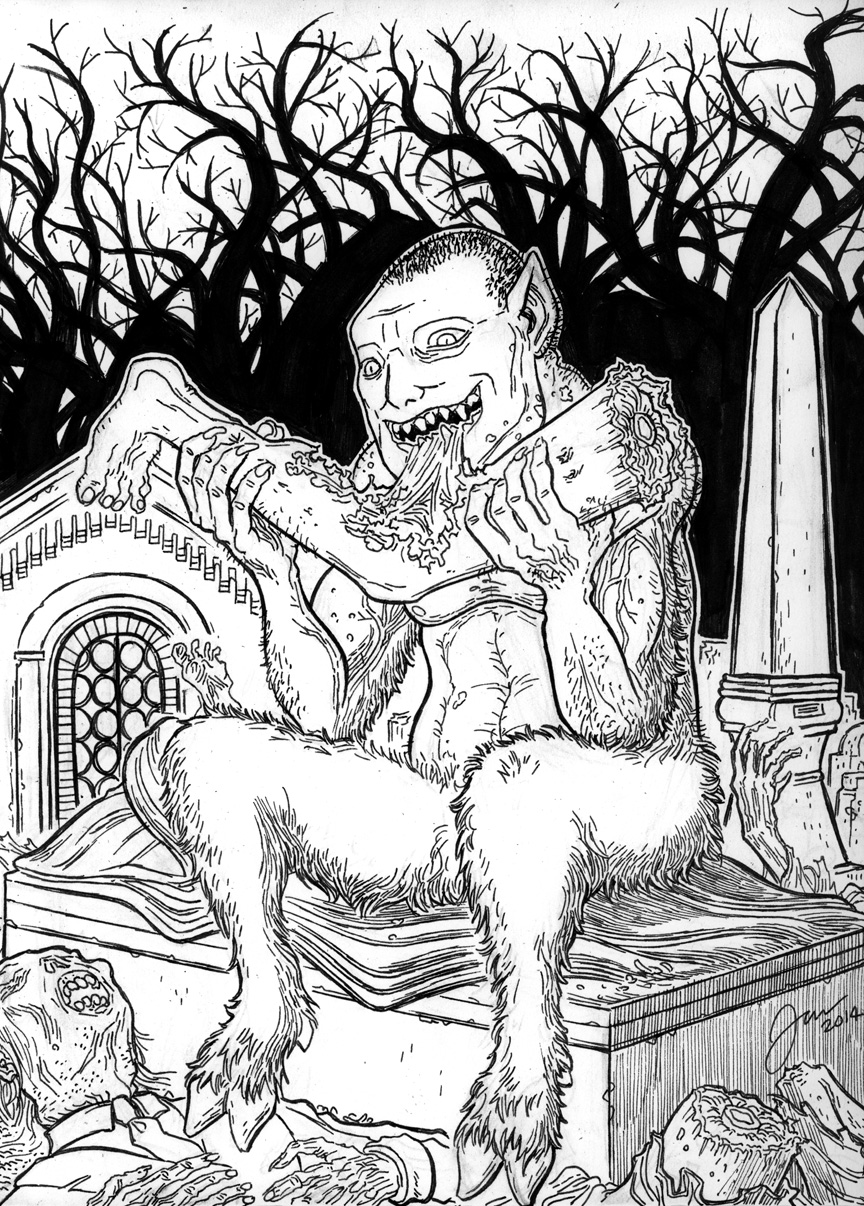 Zombie Sketch: Ghoul in Graveyard